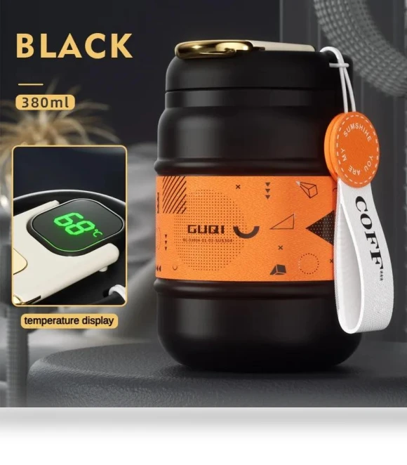 Water Bottle with Temperature Display — Travel Drinkware, odeer