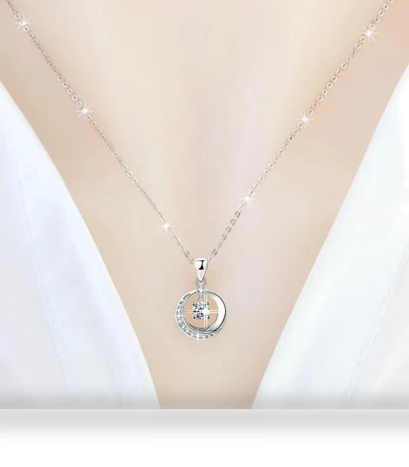 Smart Round Necklace with Zircons — Smart Jewelry, Lucky Star Jewelry