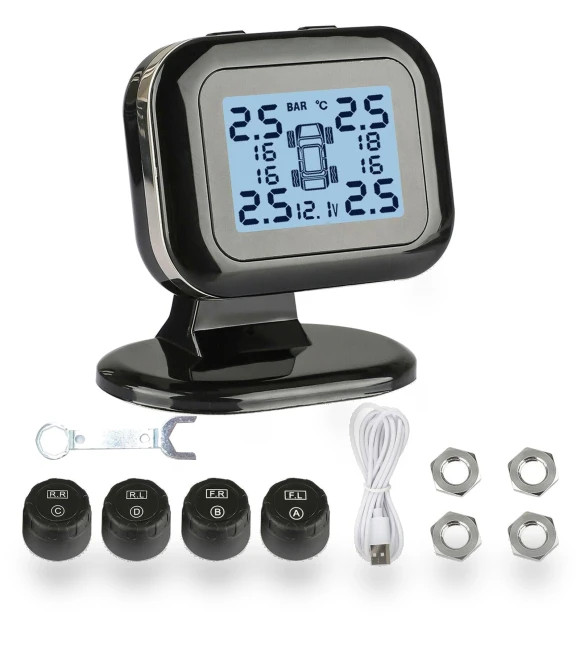 Tire Pressure Monitoring System with 4-Sensor Color Display — TPMS Sensor Replacements, Xudikou