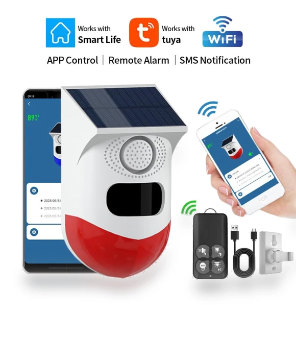 2-in-1 WiFi Smart Remote Control Outdoor Charger with Security Alarm — Smart Home Security, Vstarcam