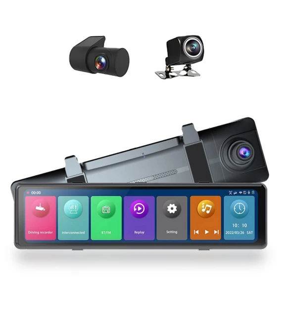 3-Camera Car DVR with 12-Inch Display — Rearview Cameras for Cars, Home Of Auto Parts