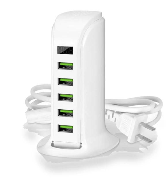 5-Port Charging Station with Multiple USB Hubs — Power Hubs, Smart Mouse