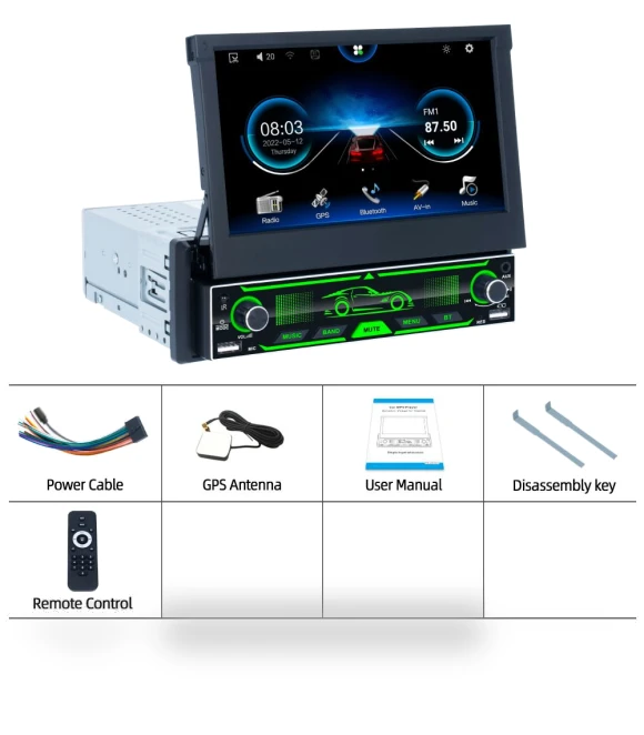 Android Car Radio with Foldable Touchscreen — Stereo Receivers, Home Of Auto Parts