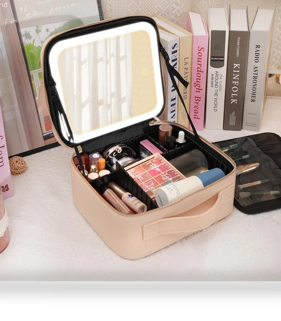 Smart LED Cosmetic Bag with Mirror — Cosmetic Cases, LIN-Home