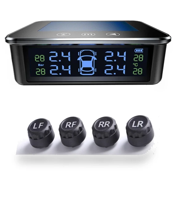 Solar Smart Car Digital Tire Pressure Monitoring System — TPMS Sensor Replacements, Cars Auto Home