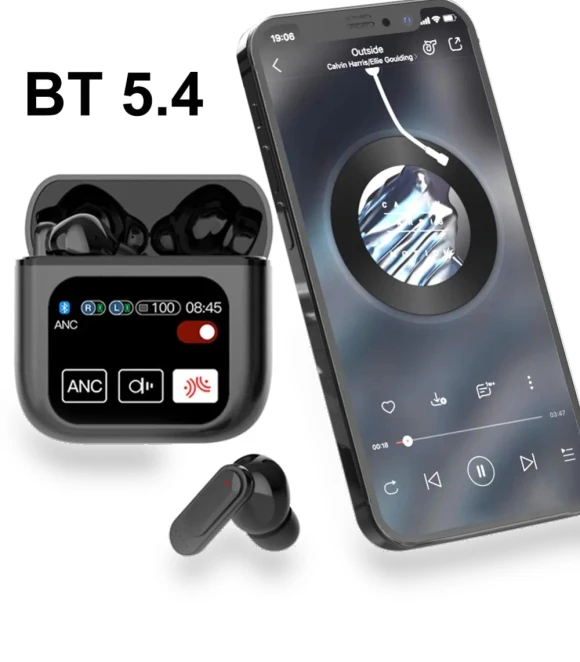 Touch Screen ANC Wireless Earbuds — In-Ear Headphones, Junmaocun