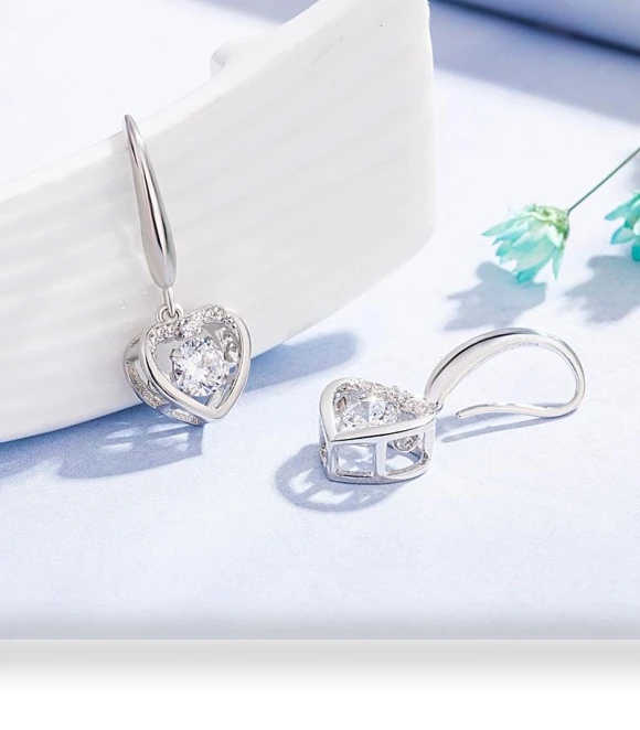 Blue Smart Heart-shaped Earrings — Smart Jewelry, Sace Gems
