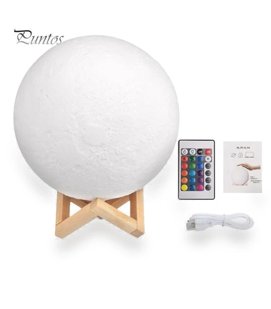 Moon Lamp with Wooden Base — Creative Lighting Solutions, Home Kits