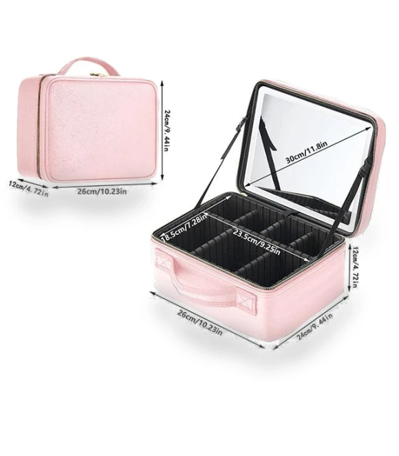 Smart LED Cosmetic Bag with Mirror — Cosmetic Cases, Makeup Kits