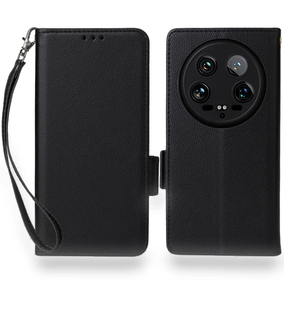 Case with Wrist Strap Litchi Texture PU Leather Wallet Phone Cover — Phone Accessories, Smartwatch 2025