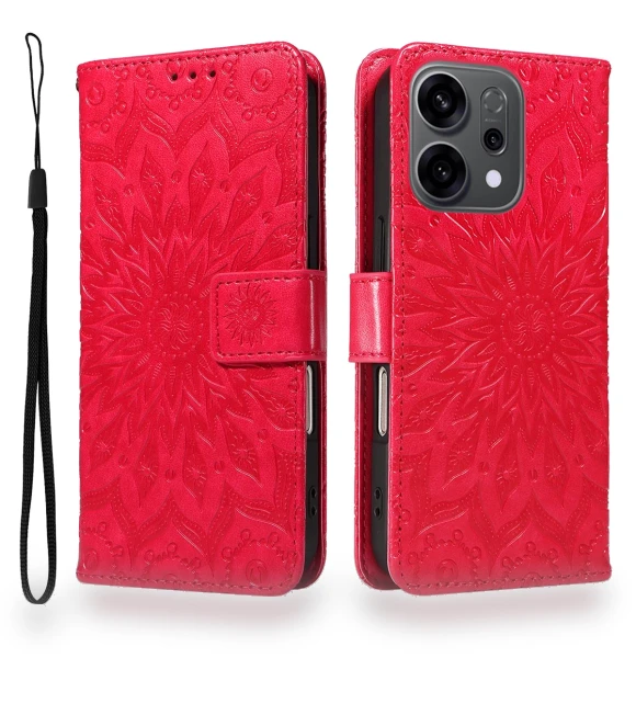 Leather Wallet Case with Sunflower Embossing — Flip Cases, Smartwatch 2025