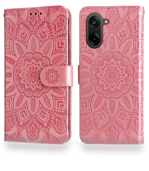 Leather Wallet Case with Sunflower Embossing — Flip Cases, Smartwatch 2025