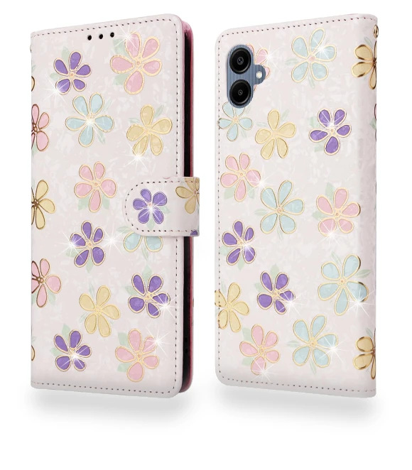 RFID Blocking Flower Leather Phone Cover with Wrist Strap — Bumpers, Smartwatch 2025