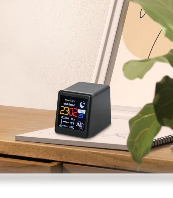 Smart Desktop WIFI Station with Weather Display — Desk & Shelf, Fash