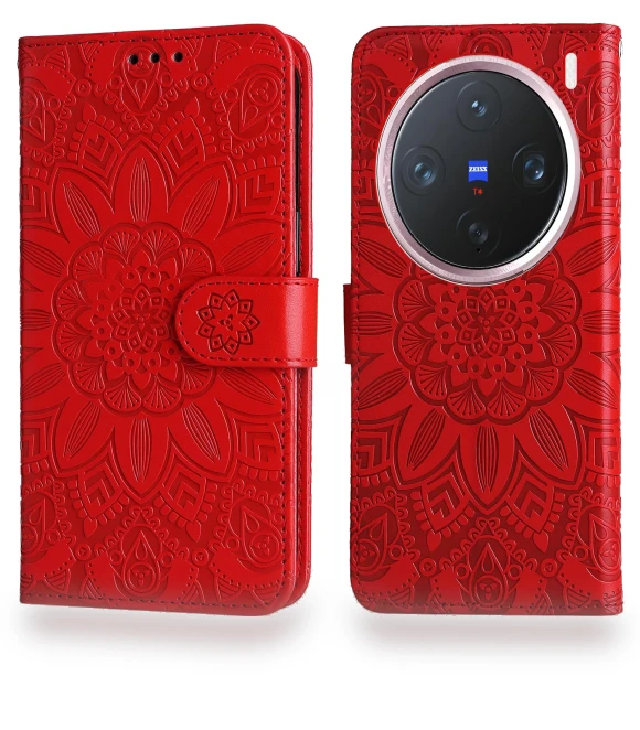 Sunflower Imprint Leather Wallet Phone Cover — Flip Cases, Smartwatch 2025