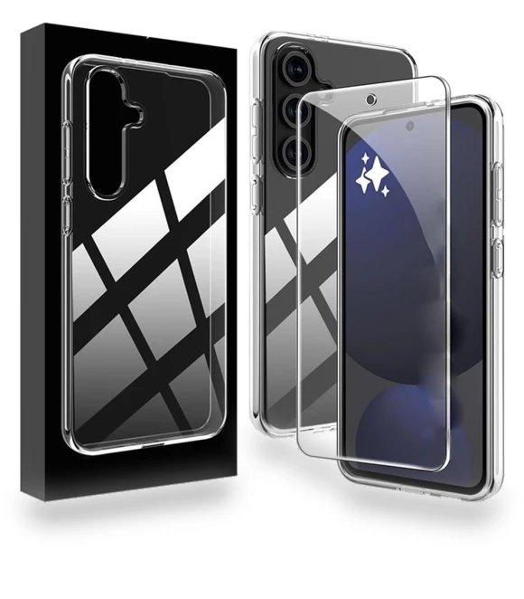 Transparent TPU Phone Case with 2.5D Edge Curved Tempered Glass — Screen Protectors, Smartwatch 2025