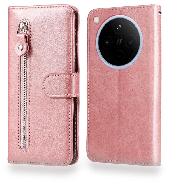 Zipper Wallet Calf Texture PU Leather Phone Cover — Sleeves, Smartwatch 2025