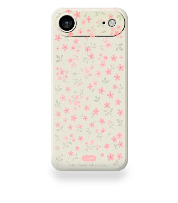 Air Case Pink Small Flowers Pattern Printing Straight Edge TPU Phone Back Cover Beige — Basic Cases, Smartwatch 2025
