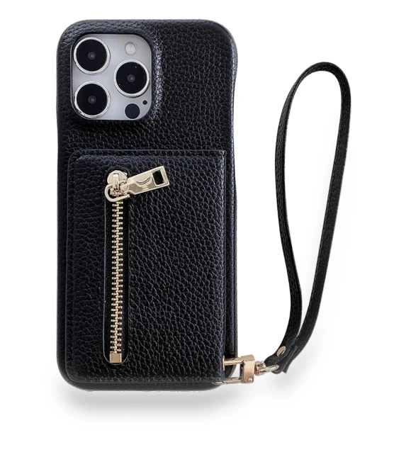 Card Slots Kickstand PU Leather Back Cover with Zipper Pocket — Phone Accessories, Smartwatch 2025
