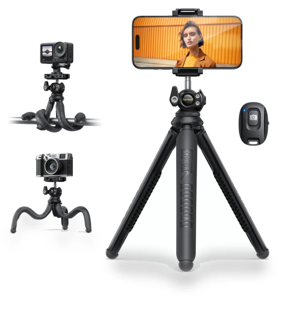 Flexible Smartphone Tripod Stand with Remote — Camera Supports, Lamicall