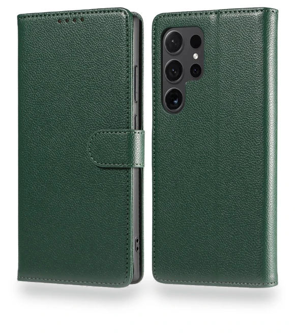 Leather Case Litchi Texture RFID Blocking Wallet Stand Phone Cover — Phone Accessories, Smartwatch 2025