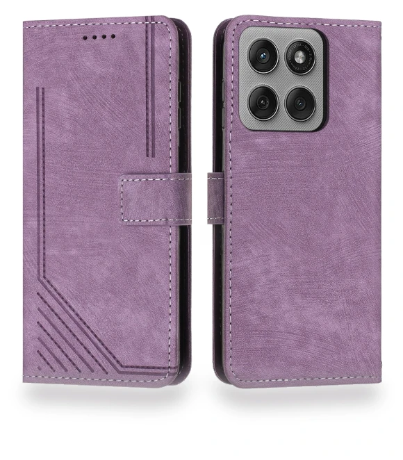 Leather Stand Case with Embossed Lines — Flip Cases, Smartwatch 2025