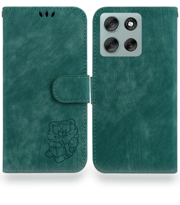 Leather Wallet Case with Tiger Embossing and Wrist Strap — Bumpers, Smartwatch 2025