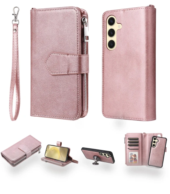 Magnetic Leather Case with Detachable Zipper Wallet Strap — Flip Cases, Smartwatch 2025