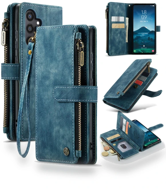 Phone Cases with Strap Zipper Multiple Card Holder PU Leather Cover — Smartwatch Protectors, Smartwatch 2025