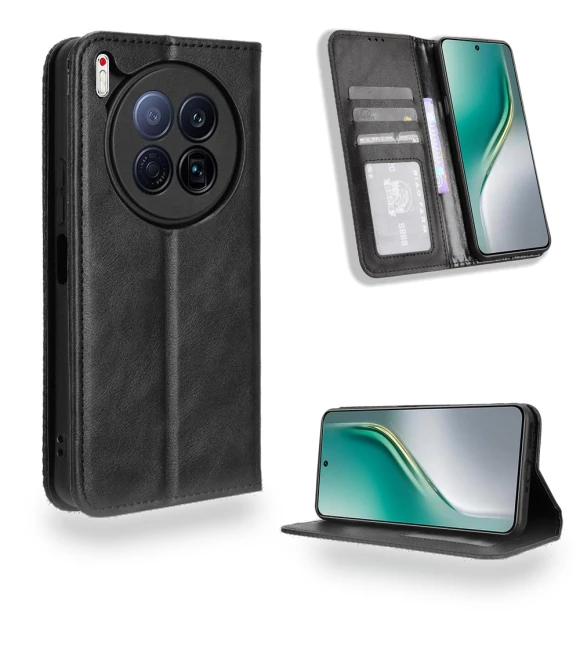 Retro PU Leather Case Phone Wallet Stand Cover — Phone Accessories, Smartwatch 2025