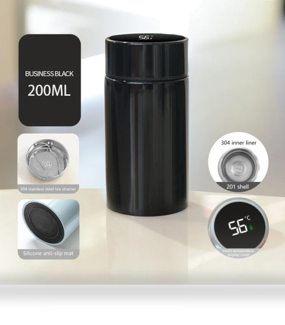 Smart Thermos Water Bottle with Temperature Display — Hydration Essentials, Anqin