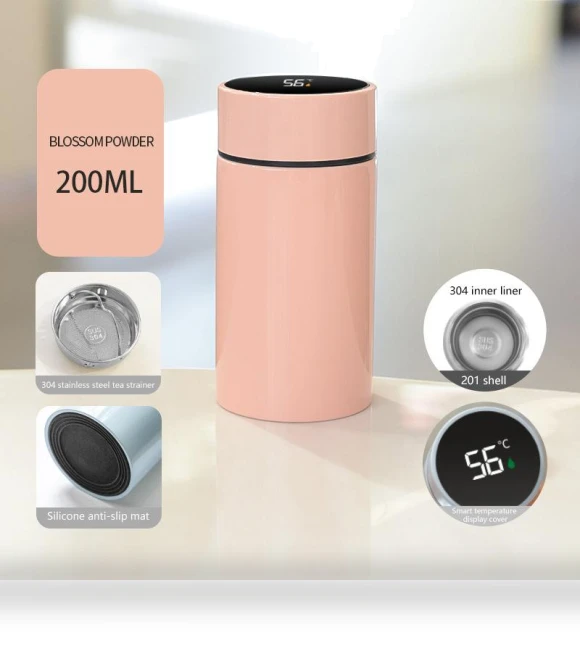 Smart Thermos Water Bottle with Temperature Display — Travel Drinkware, Anqin