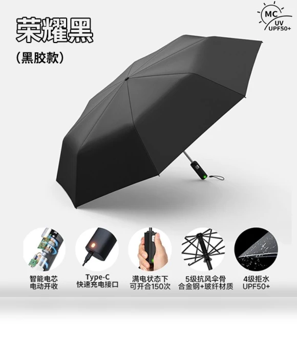 Three-fold automatic electric reverse umbrella — Umbrellas, Garment fashion world