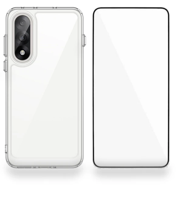 Transparent TPU Case with Tempered Glass Screen Protector — Screen Protectors, WANLONFENG