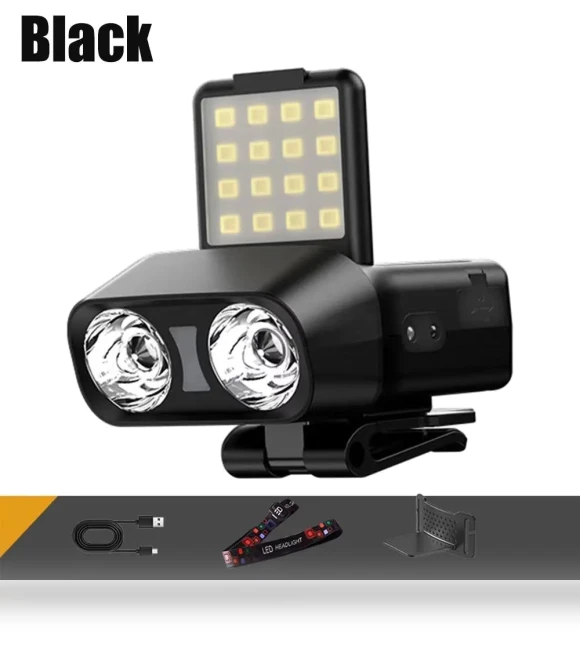 Ultra Bright Clip on Cap Light Rechargeable LED Sensor Headlamp — Flashlights, DC-HOME-3