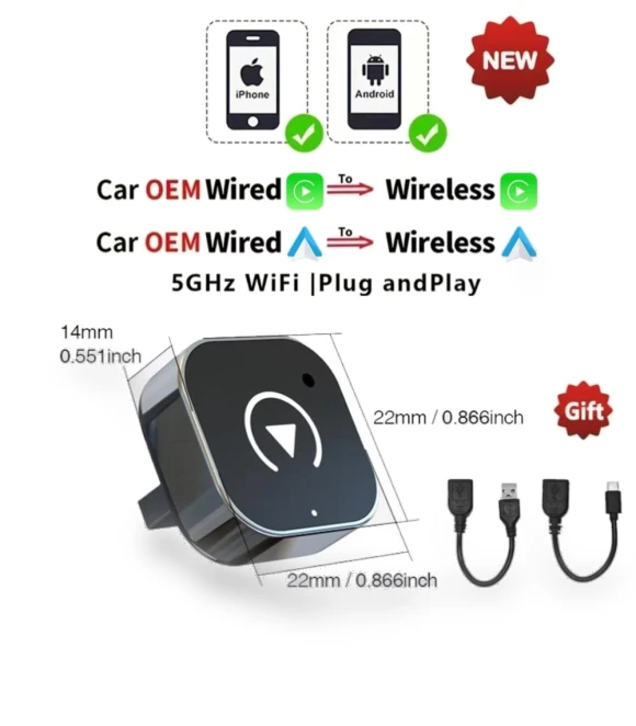 Wireless CarPlay/Android Auto Adapter — USB, YJMP Auto Parts