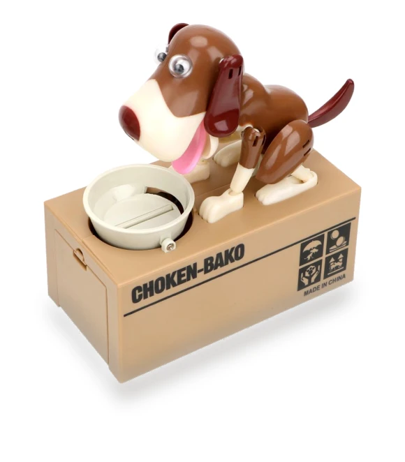 Cartoon Robotic Dog Steal Coin Bank — Savings & Piggy Banks, Simple and warm