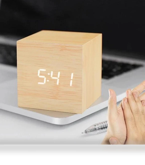 LED Digital Wooden Alarm Clock — Clocks, Wrigleys