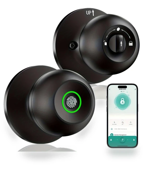 Smart Door Handle with Fingerprint Scanner — Locks, Living style