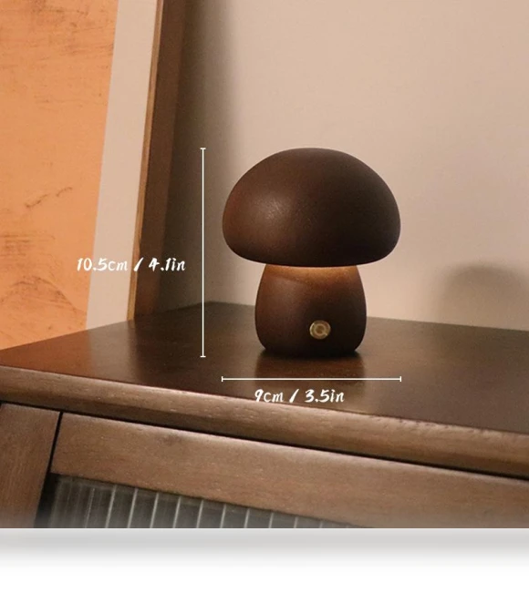Wooden Mushroom Night Light — Nightstands, Your Warm Home