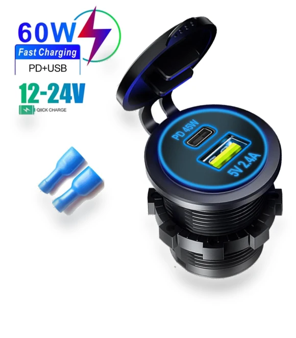 60W PD&USB Charger with Touch Switch and LED Light — Chargers, IKEA Supermarket