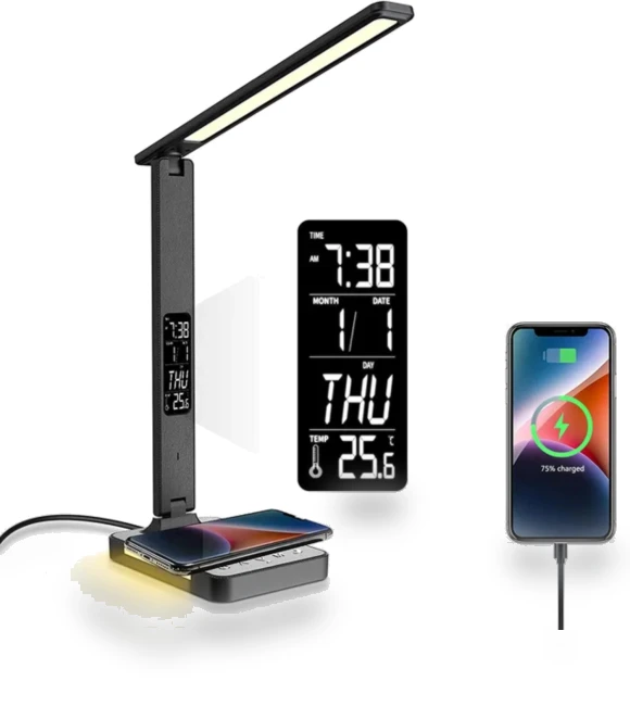LED Desk Lamp with Alarm Clock — Study & Desk Lighting, Elegant Living House