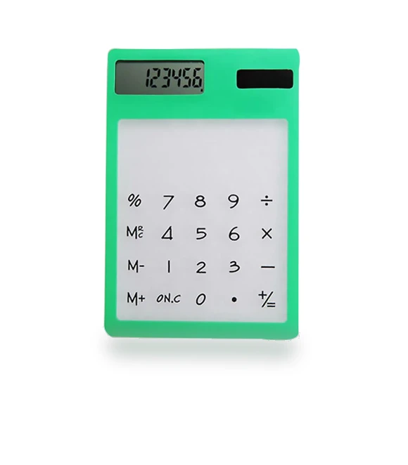 Multicolor Transparent Touch Screen Solar-Powered 8-Bit Mini Calculator — Calculators, A Surname Home