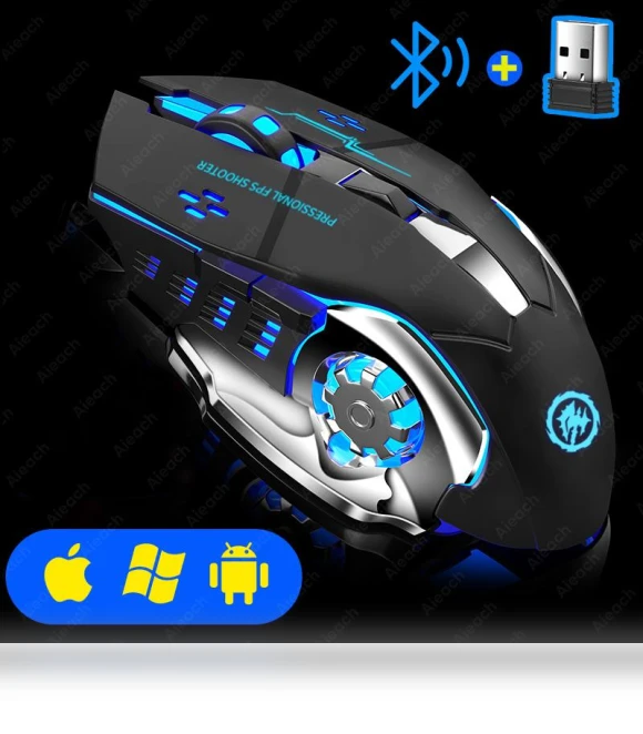 Rechargeable Wireless Gaming Mouse — Mouse Pads, Super Dream Home