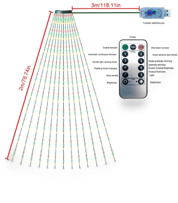Smart Color-Changing Christmas LED Garland — String Lights, Home Textile Home Decoration