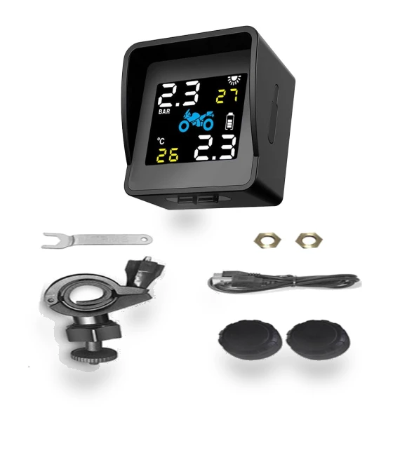 Wireless Solar-Powered Motorcycle Tire Pressure Detector — TPMS Sensor Replacements, RuJia Home Decor
