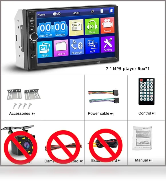 2 Din Car Bluetooth Radio with 7-inch Touch Screen — Stereo Receivers, A Surname Home