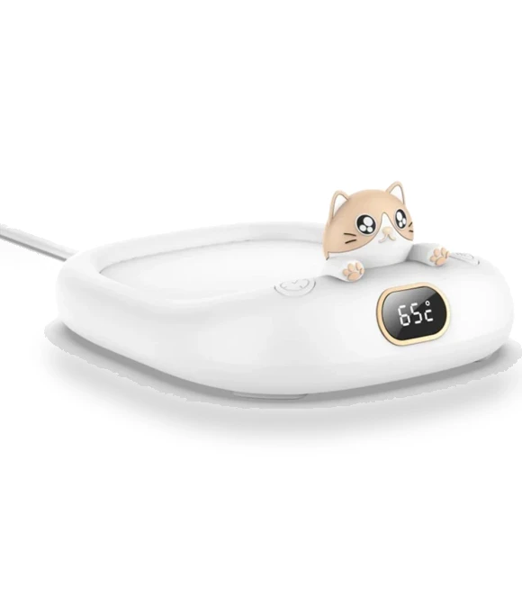 Smart Cat-Shaped Thermoplastic Plate — Beverage Warmers, Vinde Home