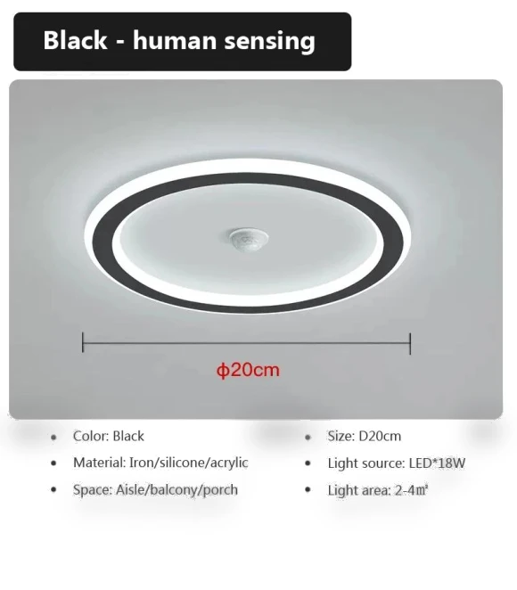 Smart LED Ceiling Light with Human Presence Sensor — Overhead Lighting, Good Household Items