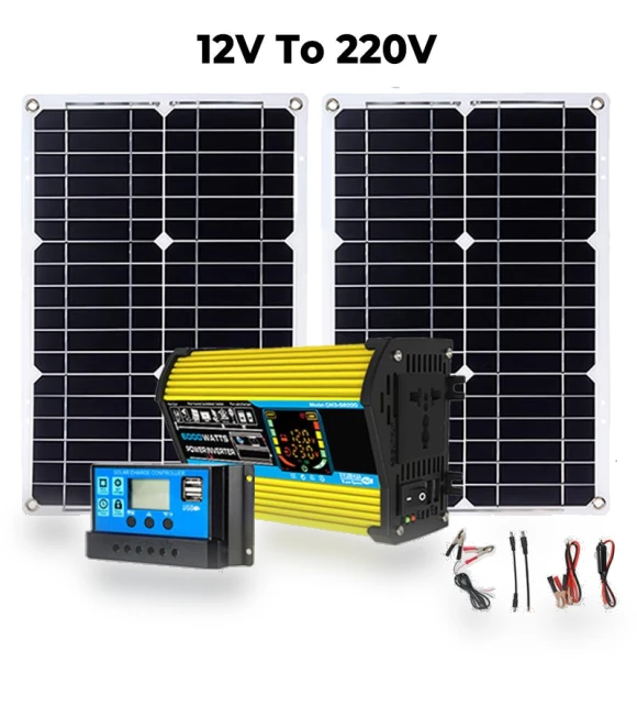 Solar Generator with 2x300W Solar Panels — Power Inverters, OFFICE-MALL